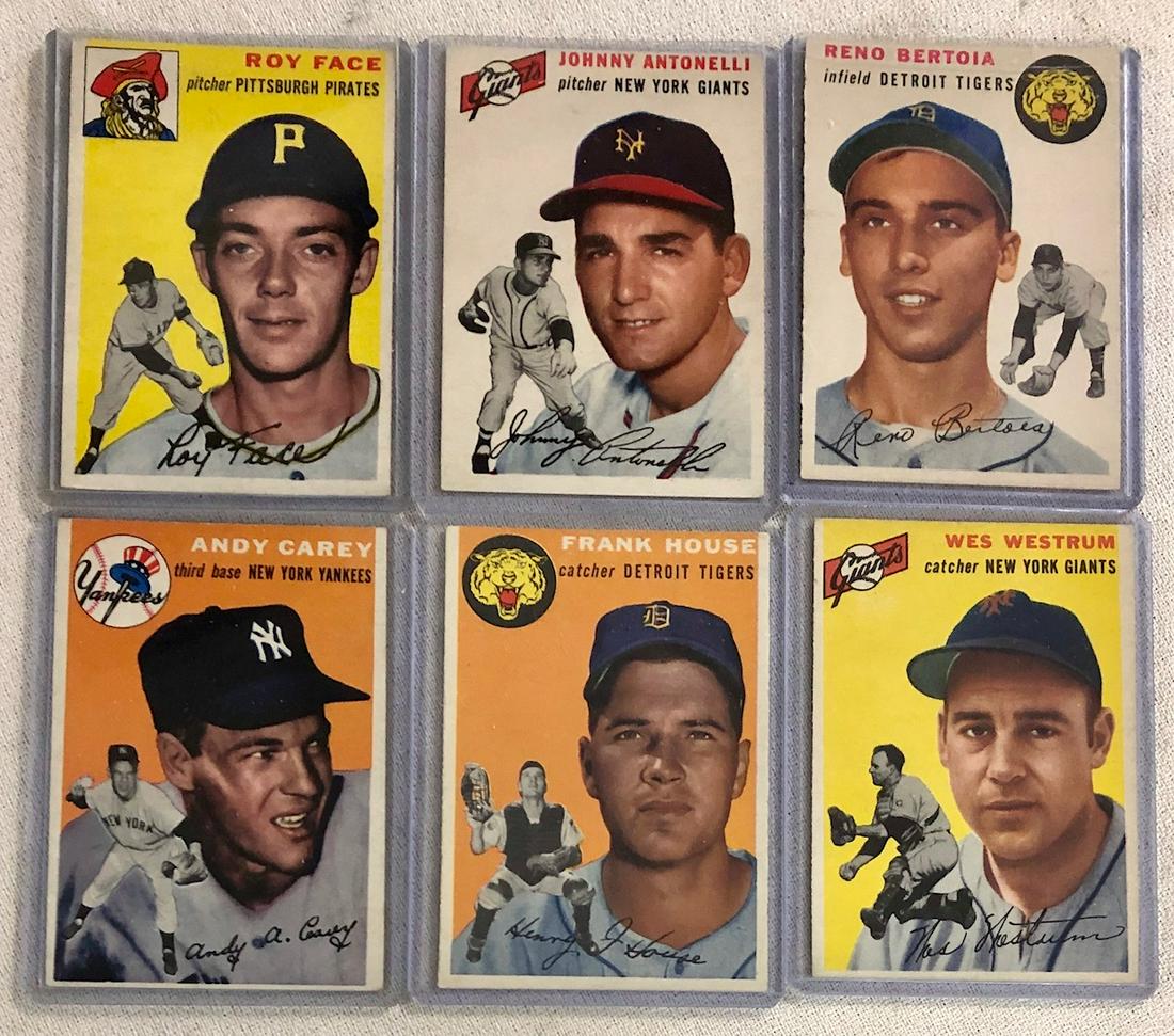 LOT 6 TOPPS 1954 BASEBALL CARDS (1 of 11)