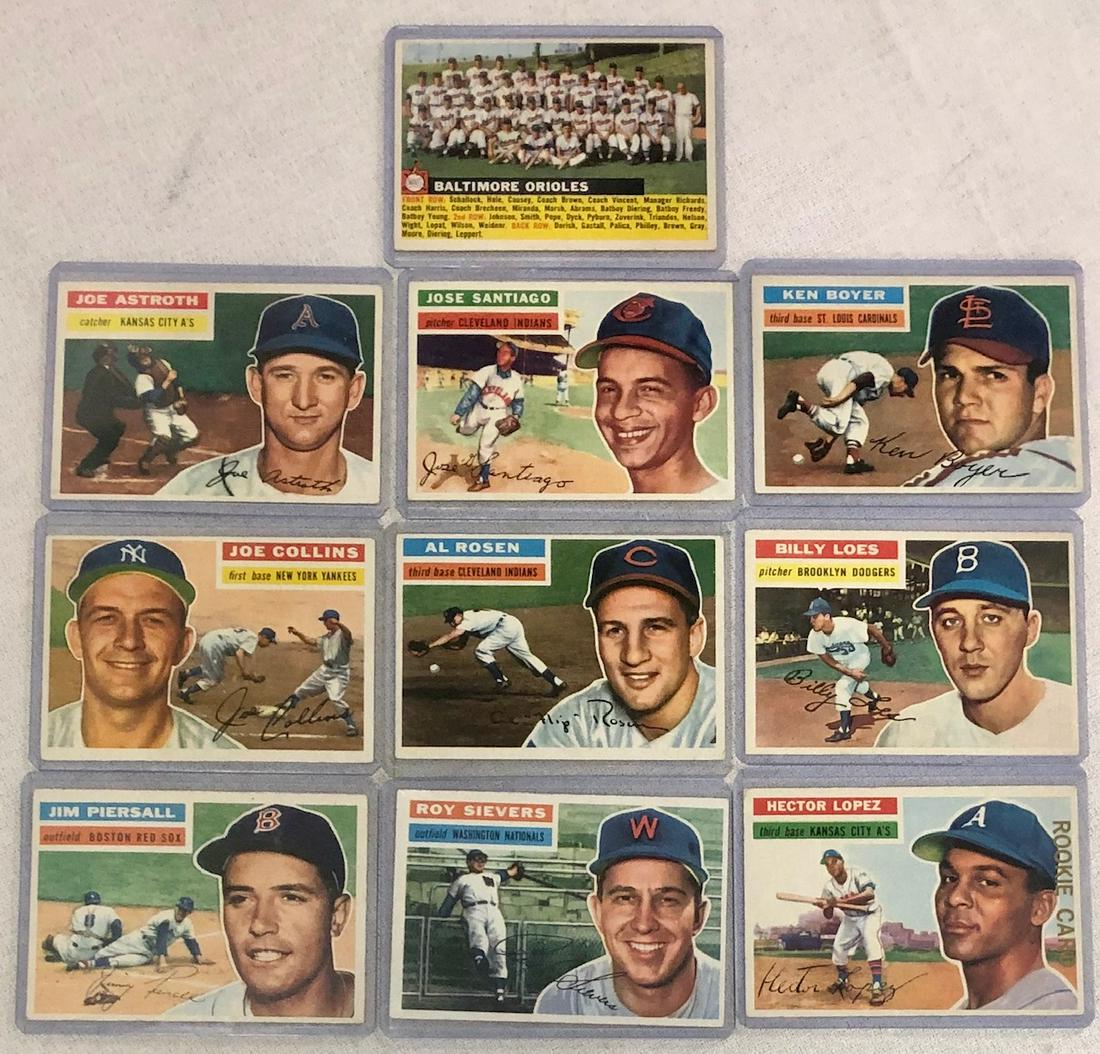 LOT 10 TOPPS 1956 BASEBALL CARDS (1 of 8)