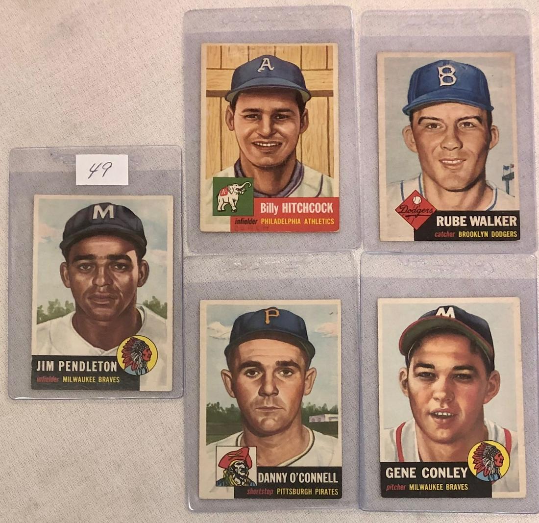 LOT 5 TOPPS 1953 BASEBALL CARDS (1 of 5)