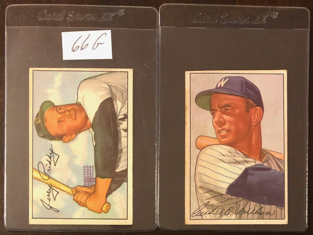 LOT 2 BOWMAN 1952 BASEBALL CARDS (1 of 5)