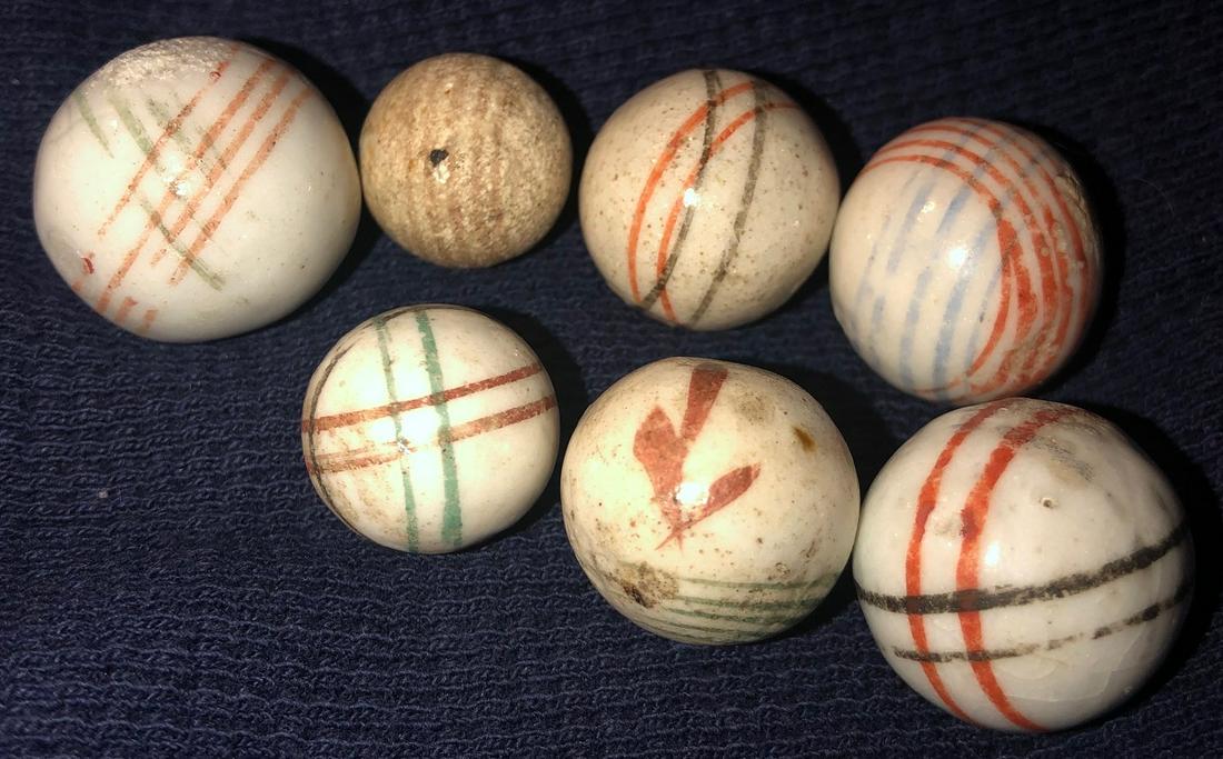 LOT 7 ANTIQUE 19TH C. CHINA MARBLES (1 of 4)