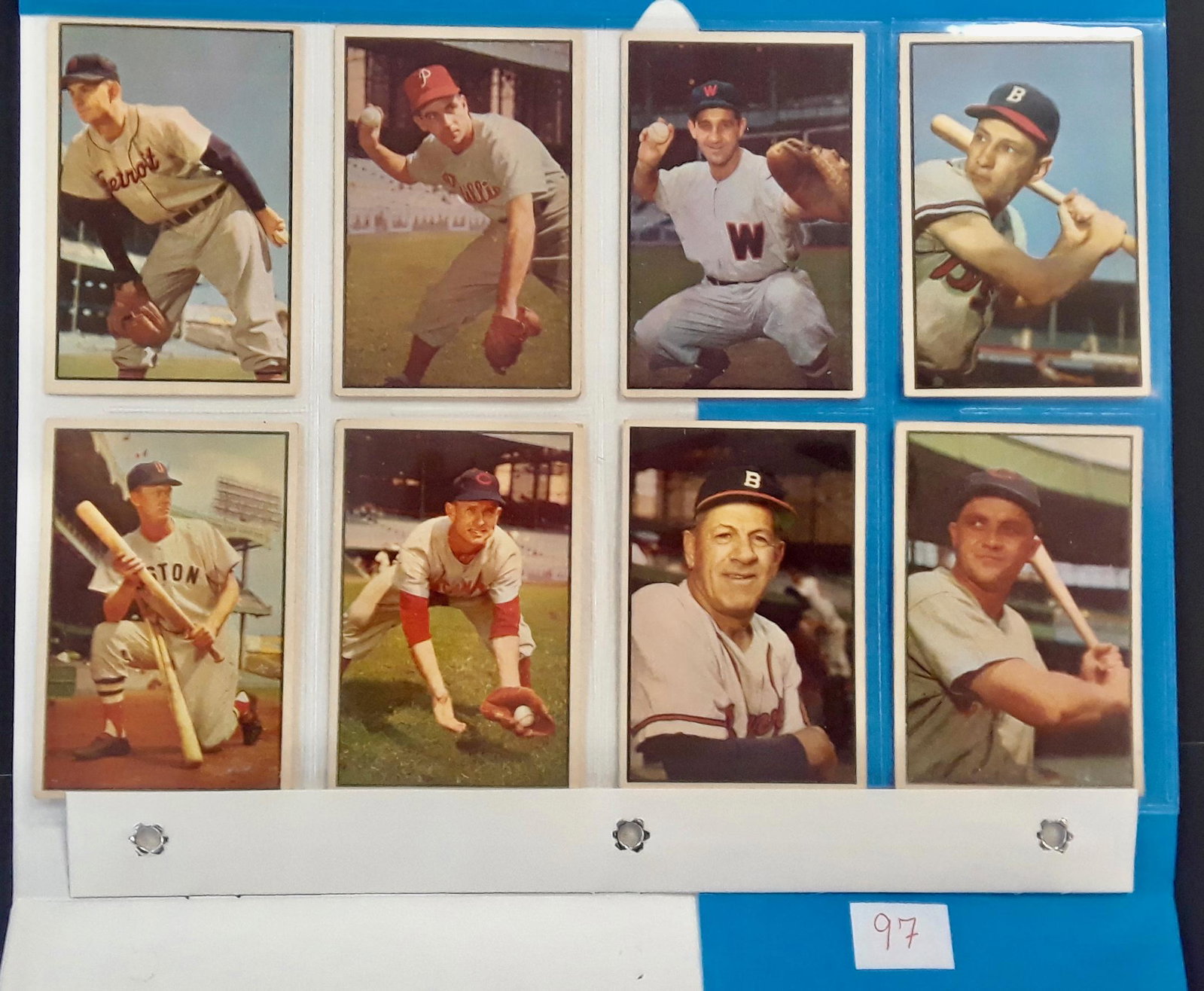 LOT 8 BOWMAN 1953 BASEBALL CARDS: INCLUDING ROY MCMILLAN, GRANNY HAMNER, CHARLIE GRIMM - GENERALLY EXCELLENT CONDITION