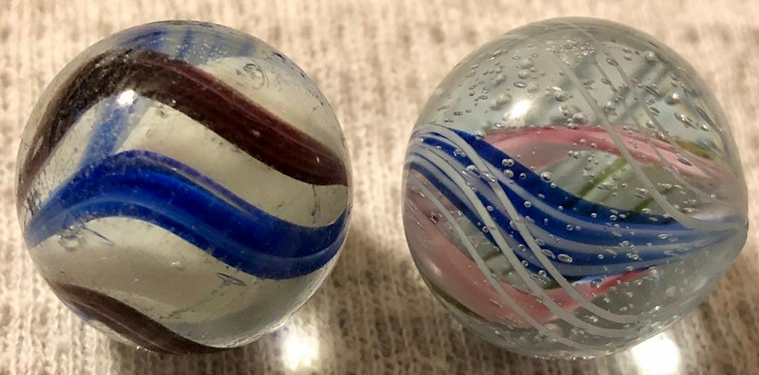LOT 2 ANTIQUE GERMAN SWIRL GLASS MARBLES (1 of 7)