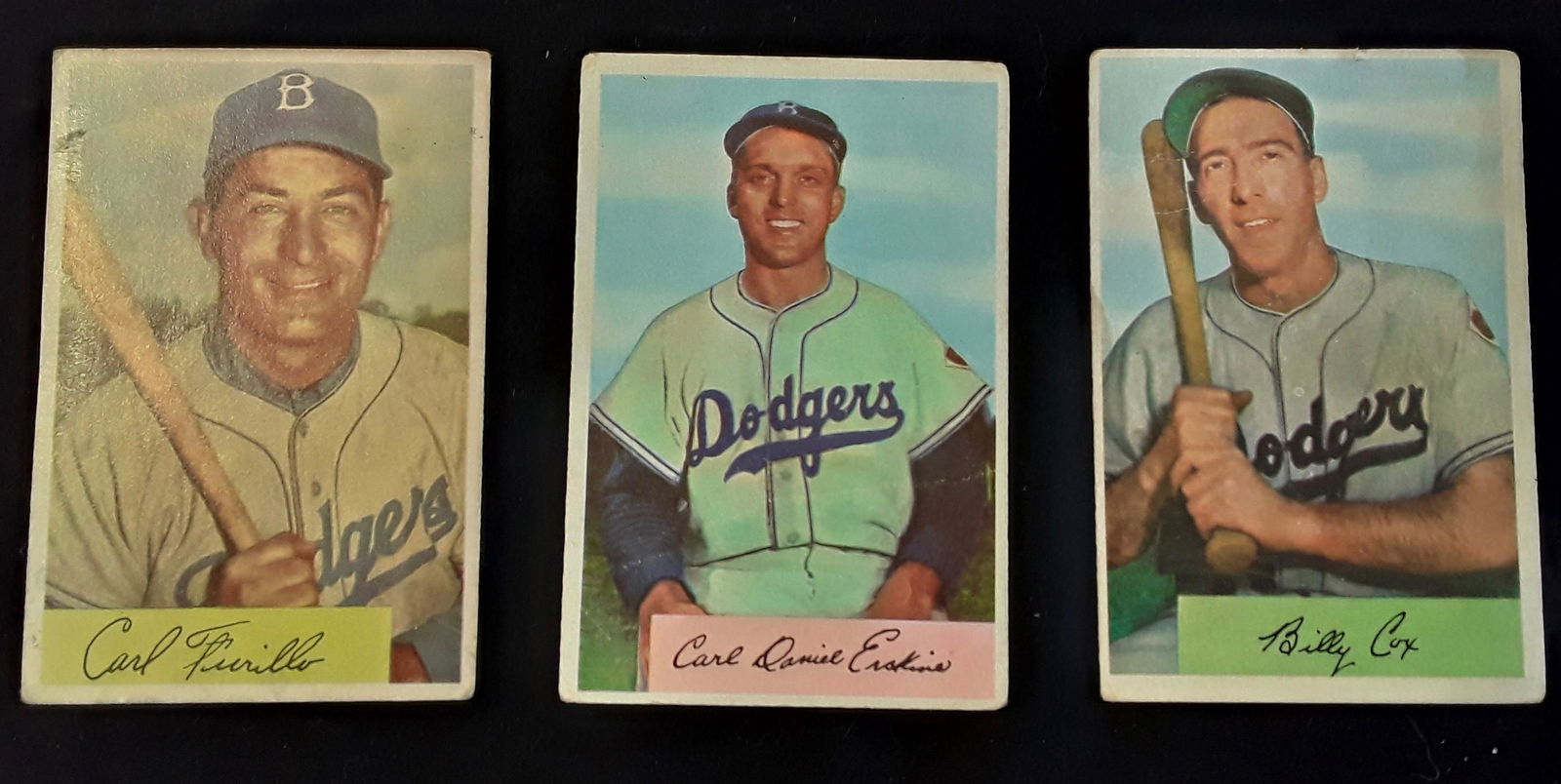 LOT 3 BOWMAN 1954 BROOKLYN DODGERS STARS BASEBALL CARDS (1 of 4)