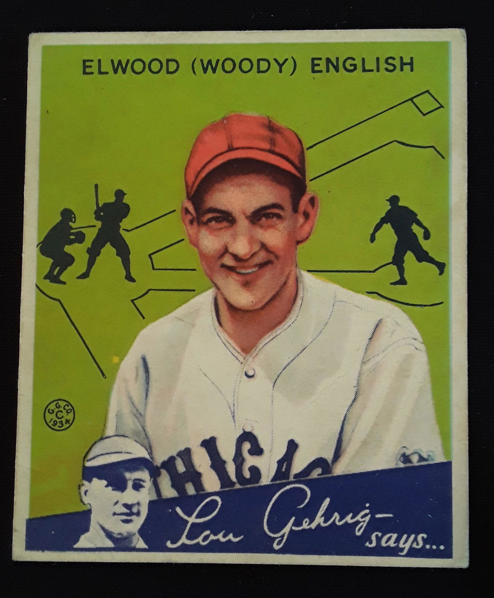 1934 GOUDEY ELWOOD (WOODY) ENGLISH BASEBALL CARD (1 of 3)