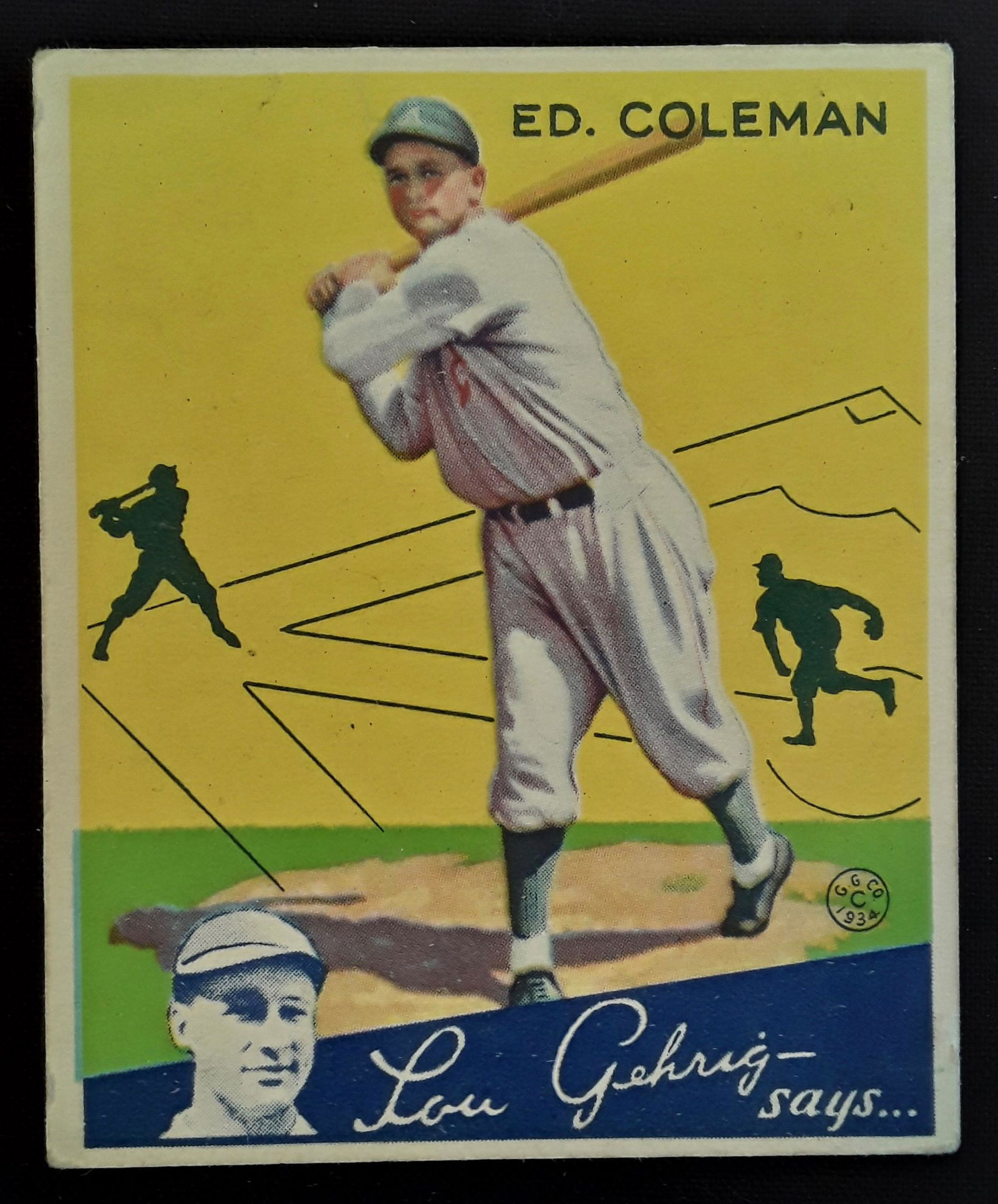 1934 GOUDEY ED COLEMAN BASEBALL CARD (1 of 3)