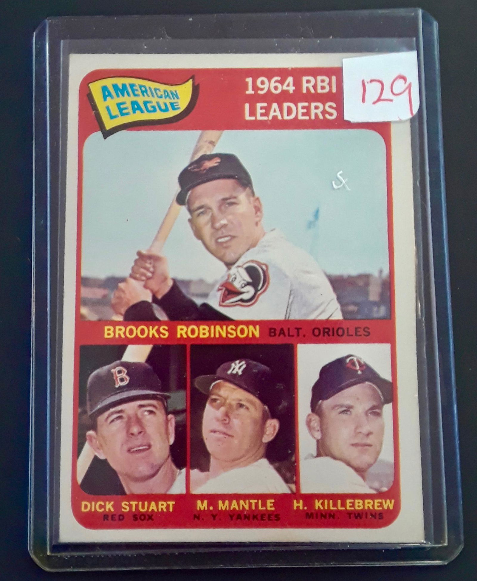 1965 TOPPS AMERICAN LEAGUE RBI LEADERS BASEBALL CARD (1 of 3)