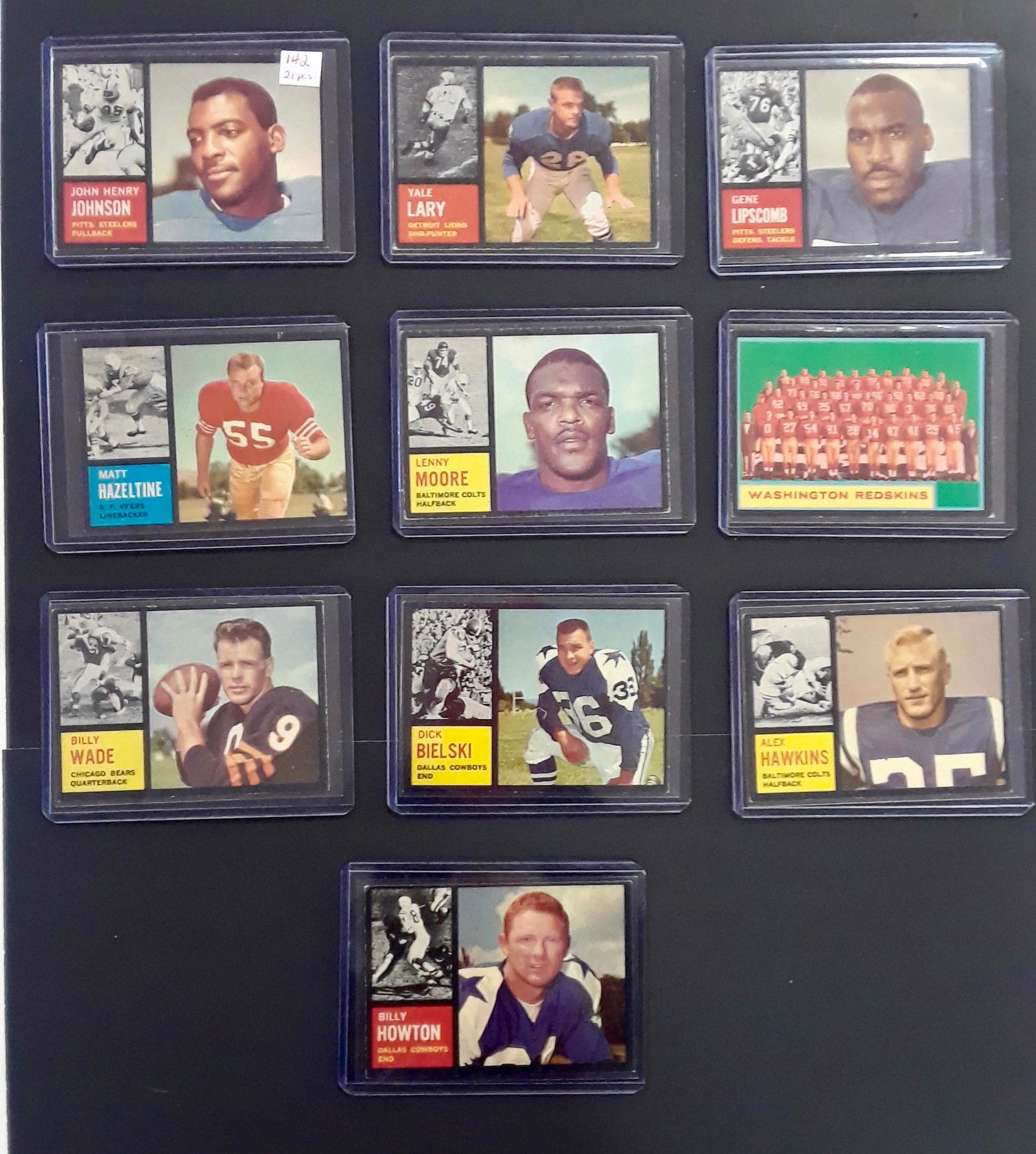 LOT 21 TOPPS 1962 FOOTBALL CARDS (1 of 8)