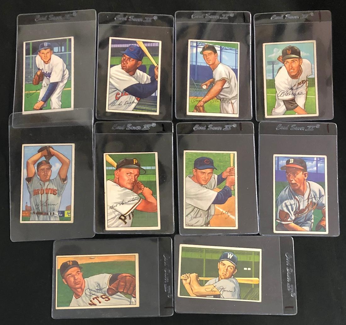 LOT 10 BOWMAN 1952 BASEBALL CARDS (1 of 9)