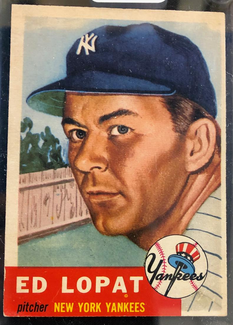 1953 TOPPS ED LOPAT BASEBALL CARD (1 of 3)