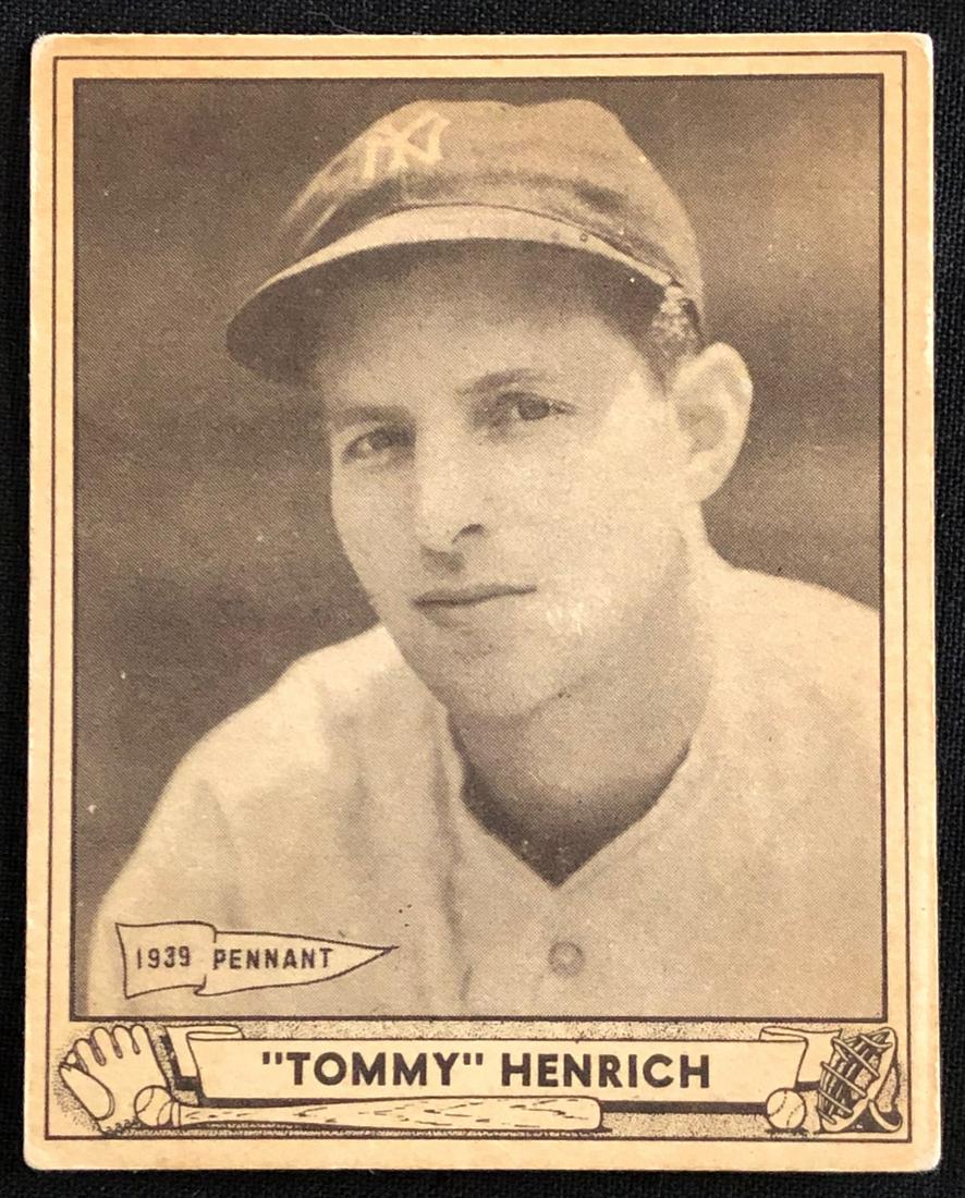 1939 PLAYBALL TOMMY HENRICH ROOKIE CARD (1 of 3)