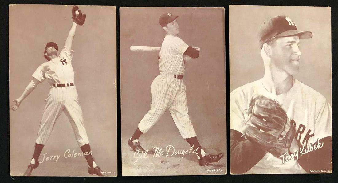 LOT 3 1950'S EXHIBIT YANKEE STARS BASEBALL CARDS (1 of 6)