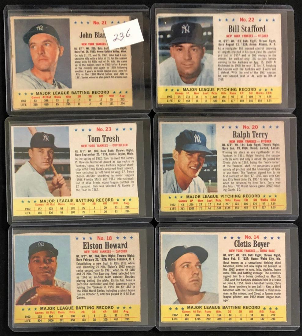 LOT 6 N.Y. YANKEE 1963 POST CEREAL / JELLO BASEBALL (1 of 7)