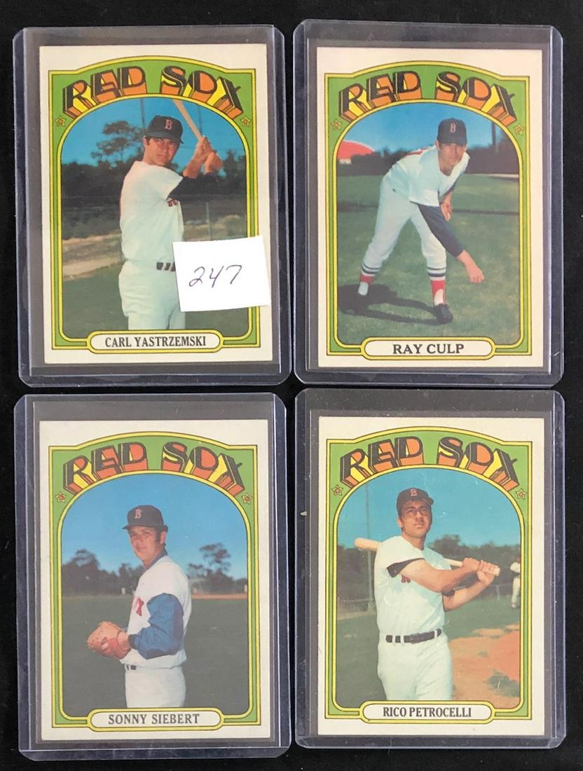 LOT 4 TOPPS 1972 BOSTON RED SOX BASEBALL CARDS (1 of 5)