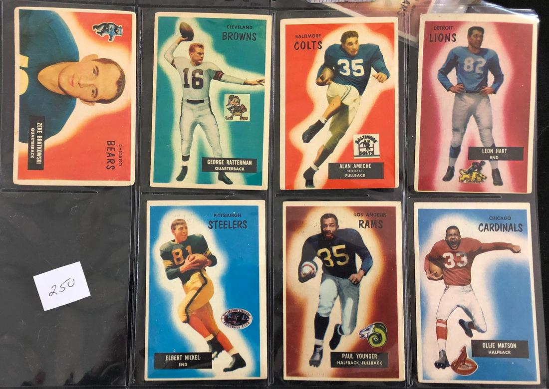 LOT 63 BOWMAN 1955 FOOTBALL CARDS (1 of 9)