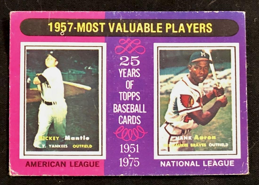1975 TOPPS MANTLE / AARON MVP BASEBALL CARD (1 of 3)