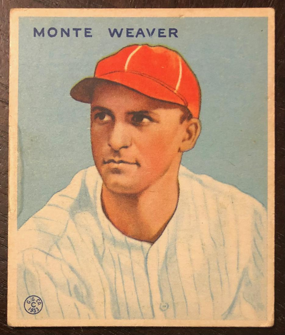 1933 MONTE WEAVER GOUDEY BASEBALL CARD (1 of 3)