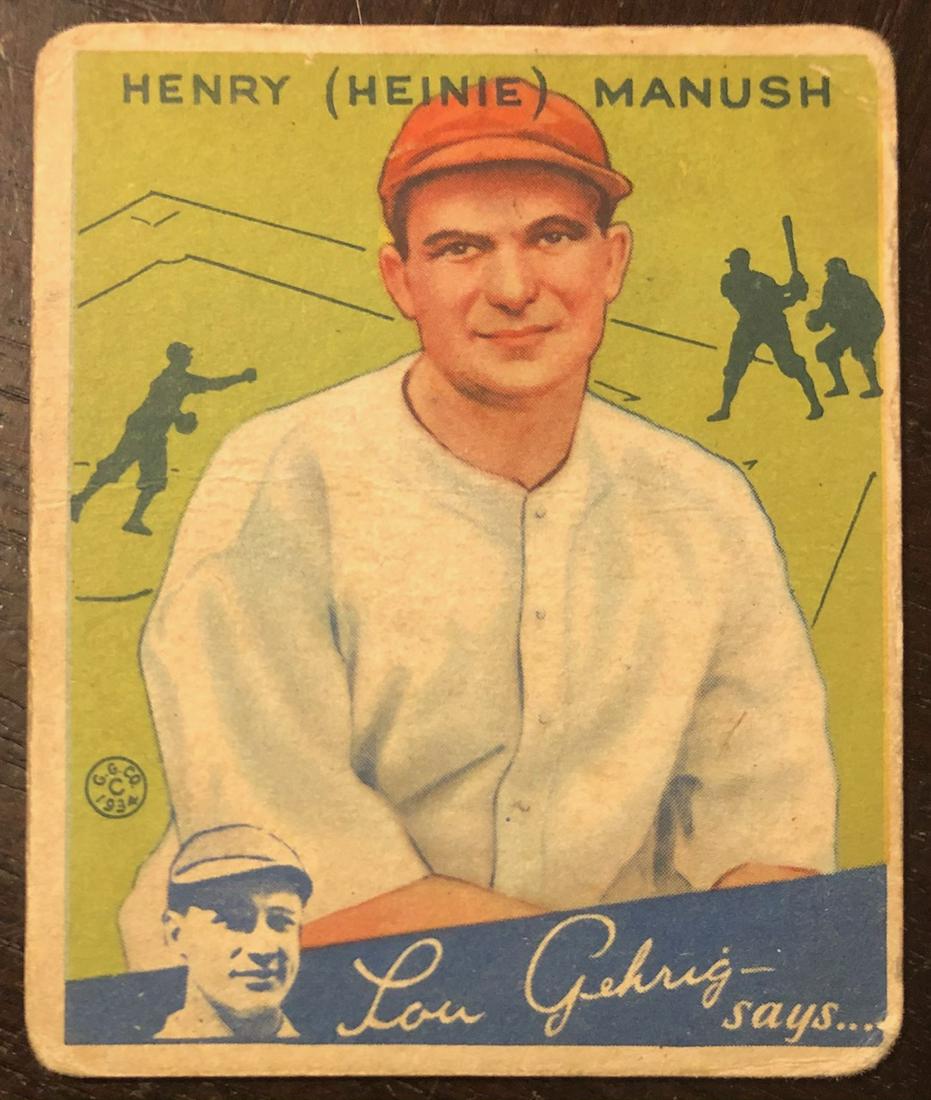 1934 HENRY MANUSH GOUDEY BASEBALL CARD (1 of 3)