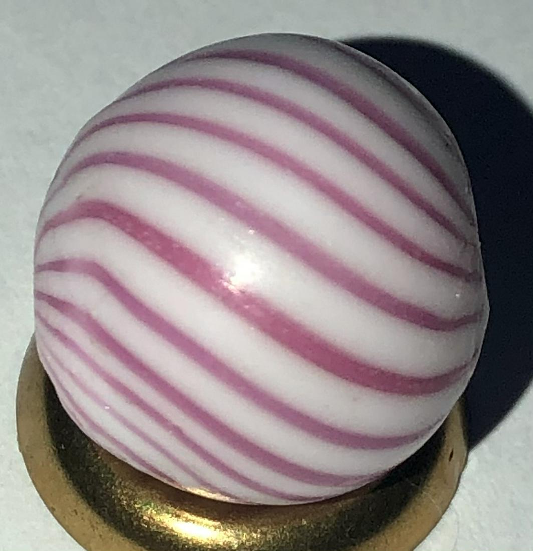 1/2" ANTIQUE BANDED CLAMBROTH MARBLE: 1/2" ANTIQUE BANDED CLAMBROTH MARBLE WITH 'PINKISH RED' BANDED SWIRLS - GREAT CONDITION!