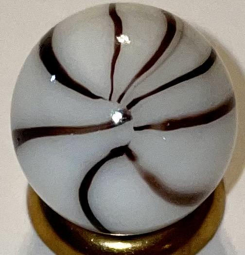 1/2" ANTIQUE BANDED CLAMBROTH MARBLE: 1/2" ANTIQUE BANDED CLAMBROTH MARBLE WITH 'PURPLISH BLACK' BANDED SWIRLS - GREAT CONDITION! - 9/16"