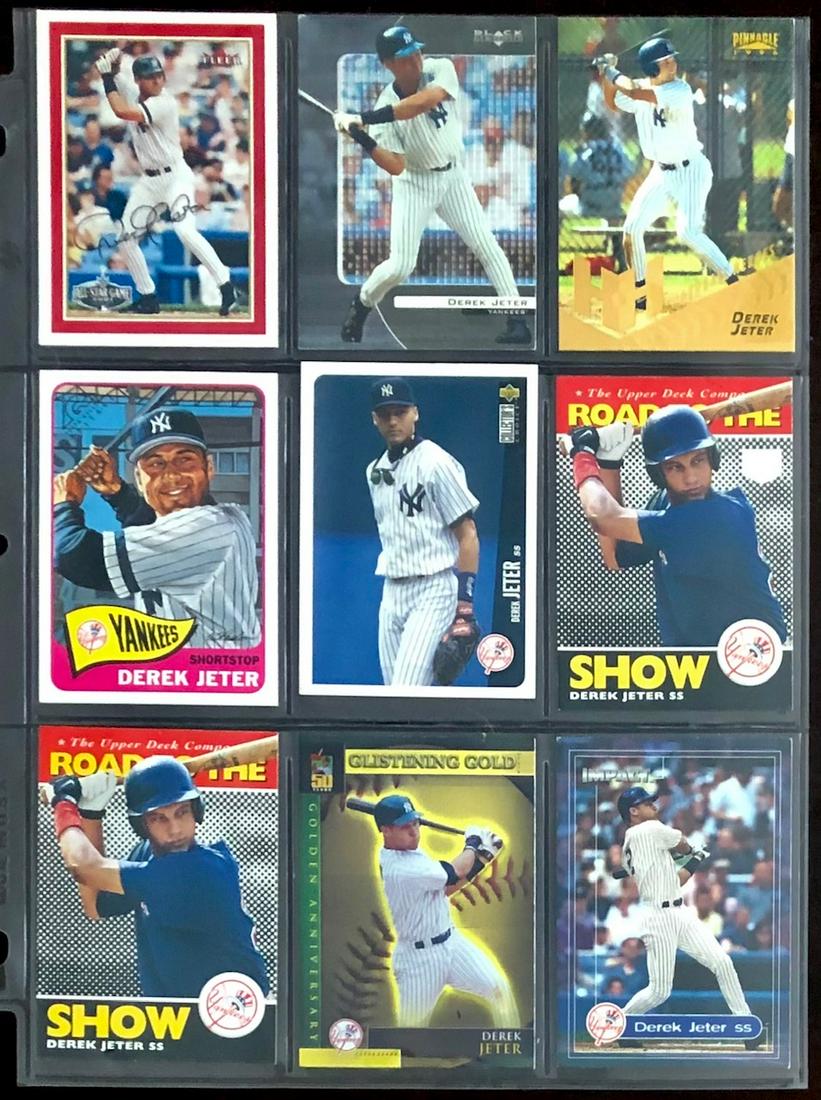 LOT 9 DEREK JETER BASEBALL CARDS: LOT 9 DEREK JETER BASEBALL CARDS - APPEAR TO BE NEAR MINT TO MINT