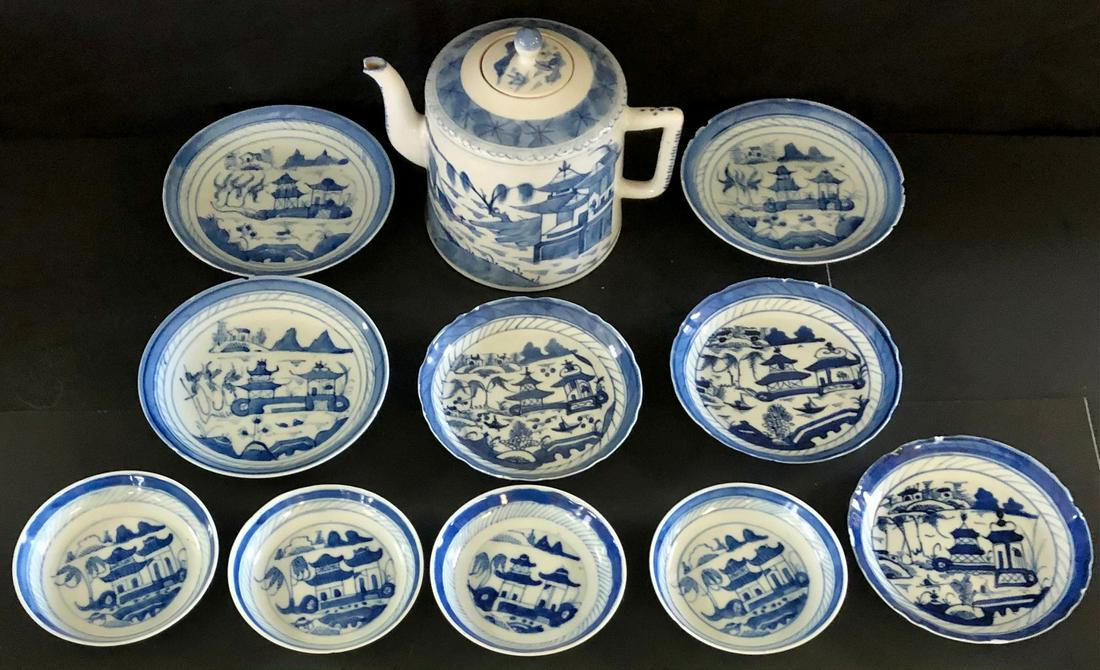 LOT 11 PCS.  19TH C. CHINESE CANTON PORCELAIN (1 of 16)