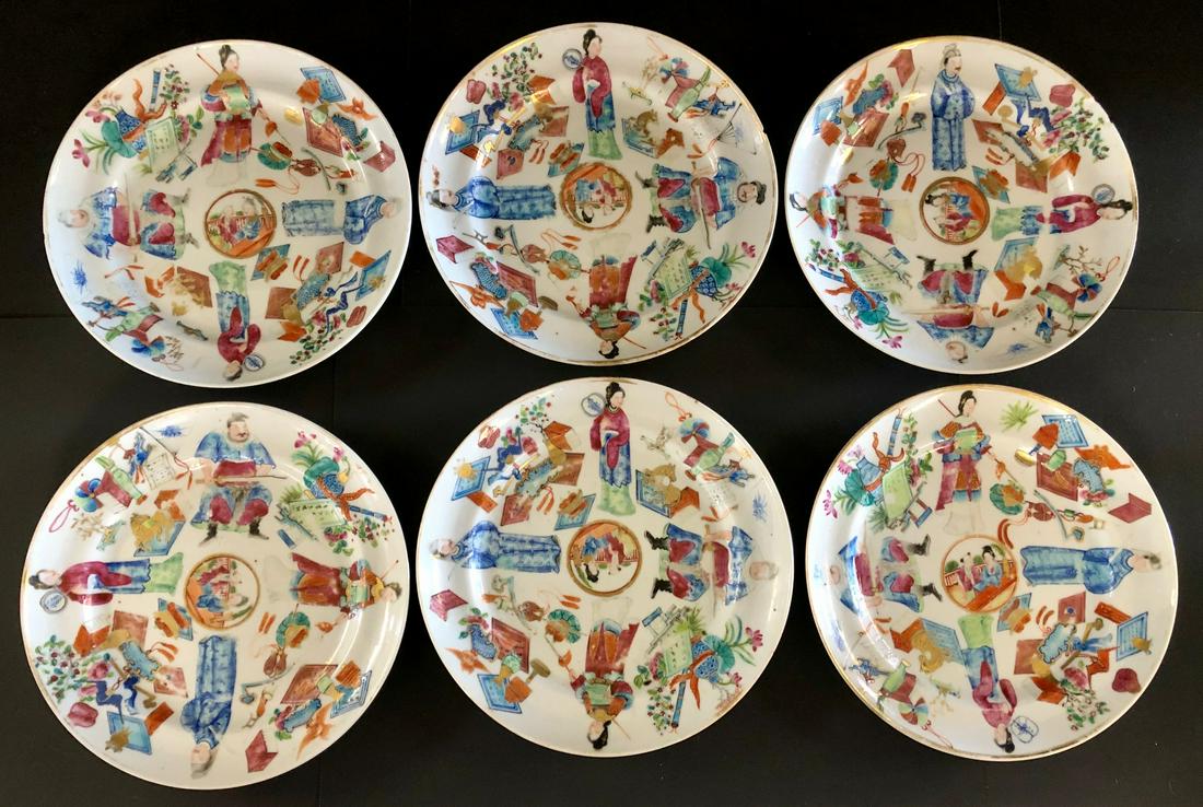LOT SIX 18TH / 19TH C. CHINESE PORCELAIN PLATES (1 of 14)