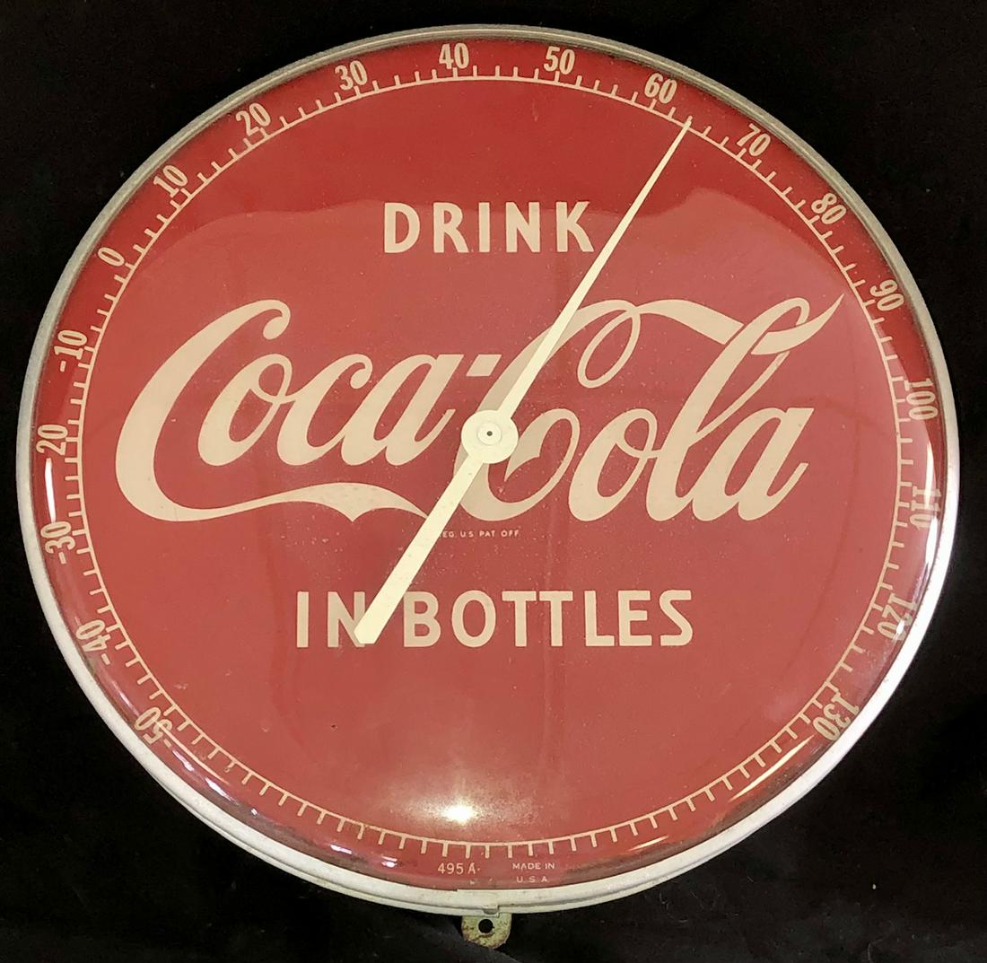 VINTAGE "DRINK COCA-COLA IN BOTTLES" THERMOMETER (1 of 6)