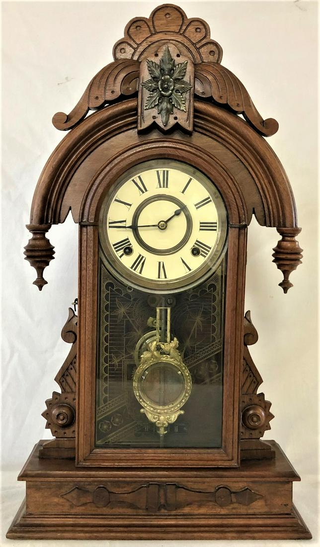 VICTORIAN WALNUT F. KROEBER PARLOR CLOCK (1 of 6)