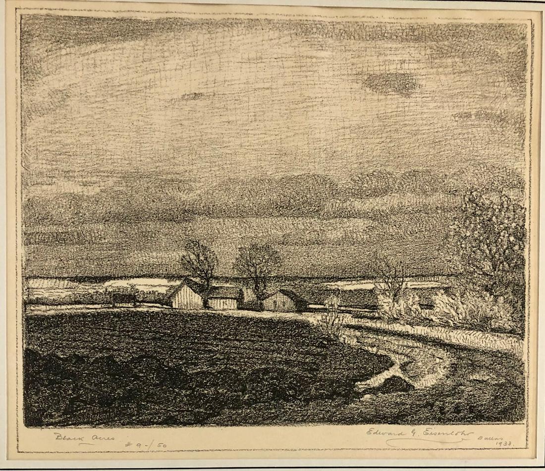 EDWARD G. EISENLOHR LITHOGRAPH "BLACK ACRES" #9/50 (1 of 6)