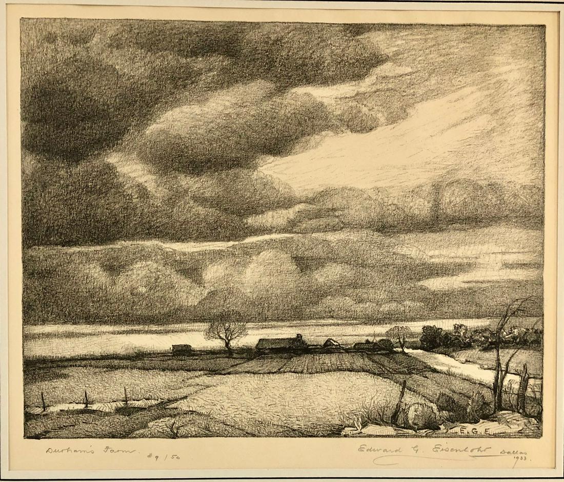 EDWARD G. EISENLOHR LITHOGRAPH "DURHAM'S FARM" #9/50 (1 of 6)