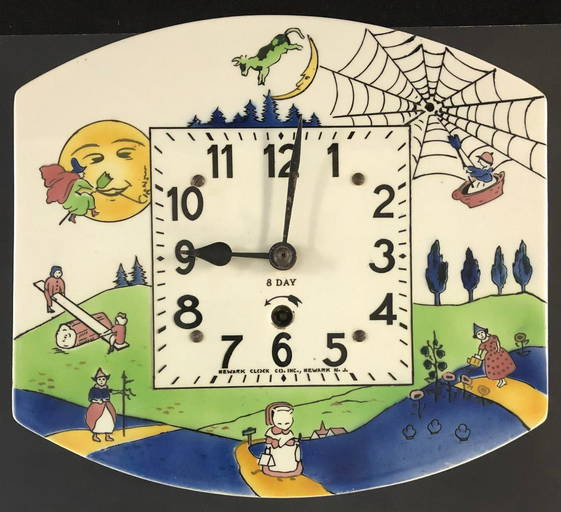 Vintage Ceramic Nursery Rhyme Wall Clock