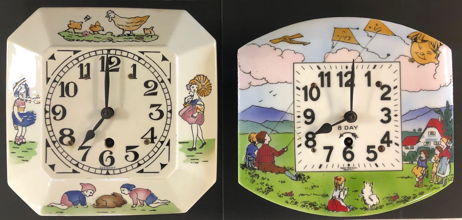 LOT 2 VINTAGE NURSERY RHYME WALL CLOCKS (1 of 6)