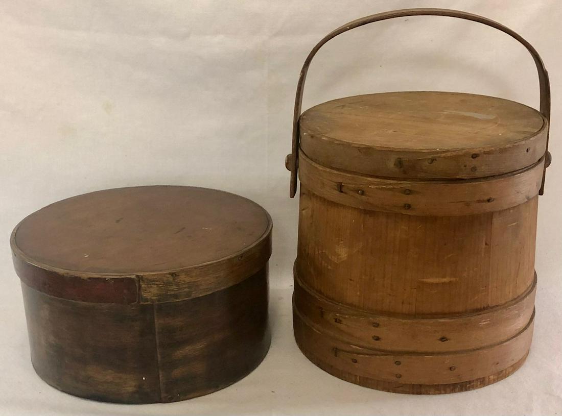 LOT 2 19TH C. COUNTRY PIECES - FIRKIN & PANTRY BOX (1 of 8)