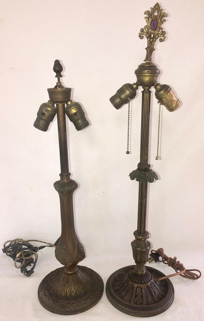 LOT 2 ART DECO TABLE LAMP BASES BY SALEM BROS. (1 of 11)