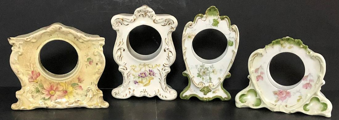 LOT 4 MINIATURE PORCELAIN CLOCK CASES (1 of 13)