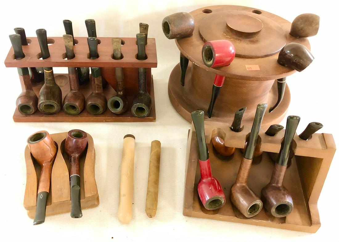 LOT 22 VINTAGE PIPES, PIPE STANDS, CIGAR (1 of 20)