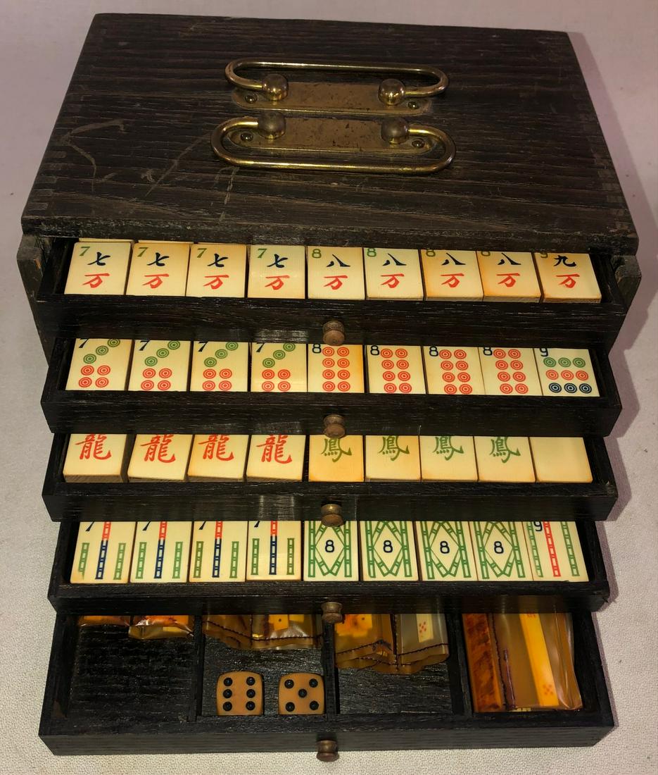 VINTAGE CIRCA 1923 MAH-JONGG GAME SET IN BOX (1 of 20)