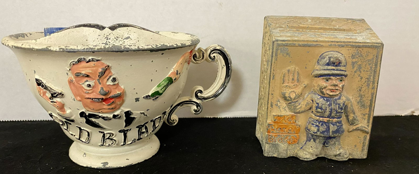 LOT 2 VINTAGE METAL BARBER BLADE BANKS (1 of 3)