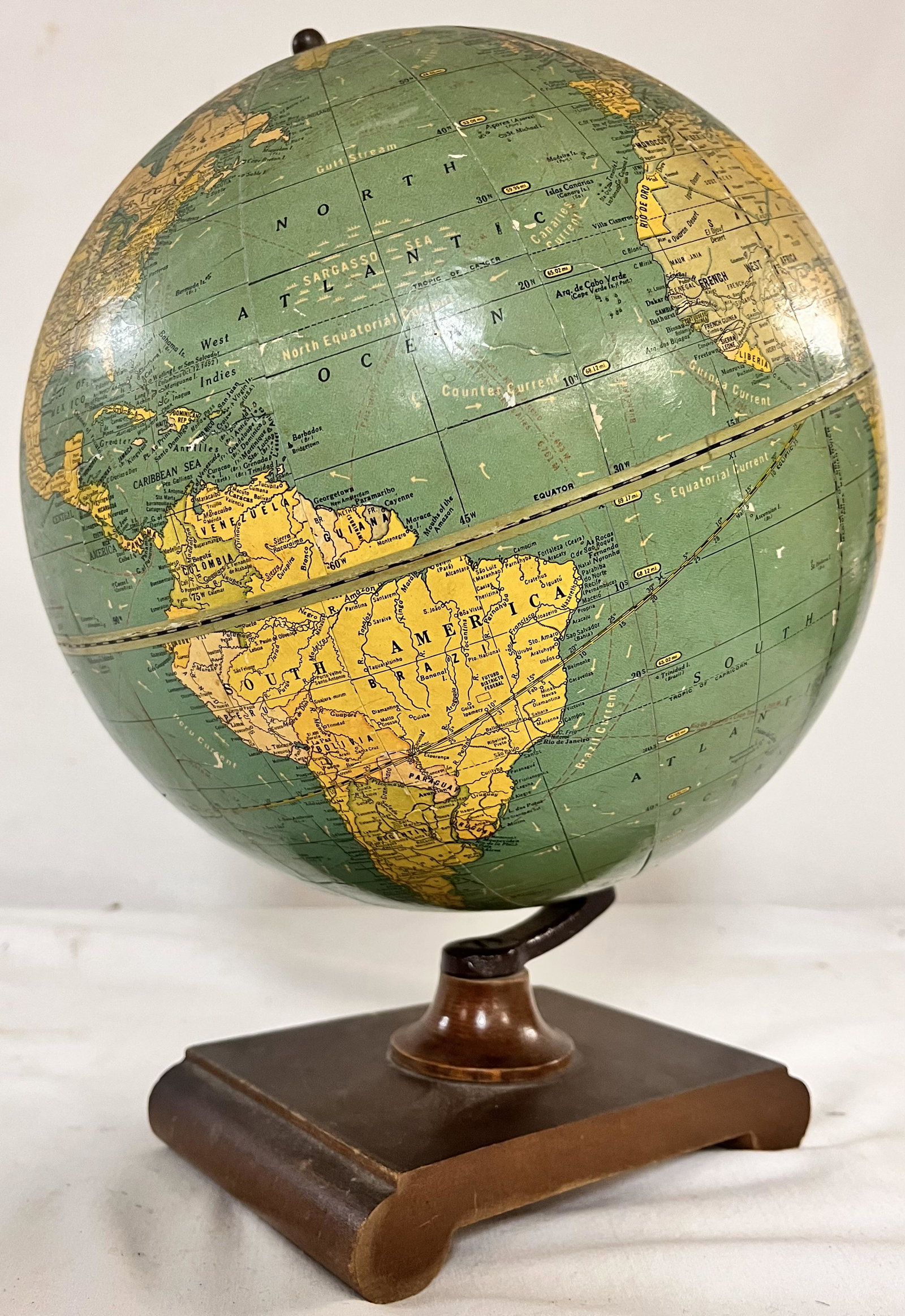 CRAM'S UNIVERSAL TERRESTRIAL GLOBE  ON STAND CIRCA 1934 (1 of 12)