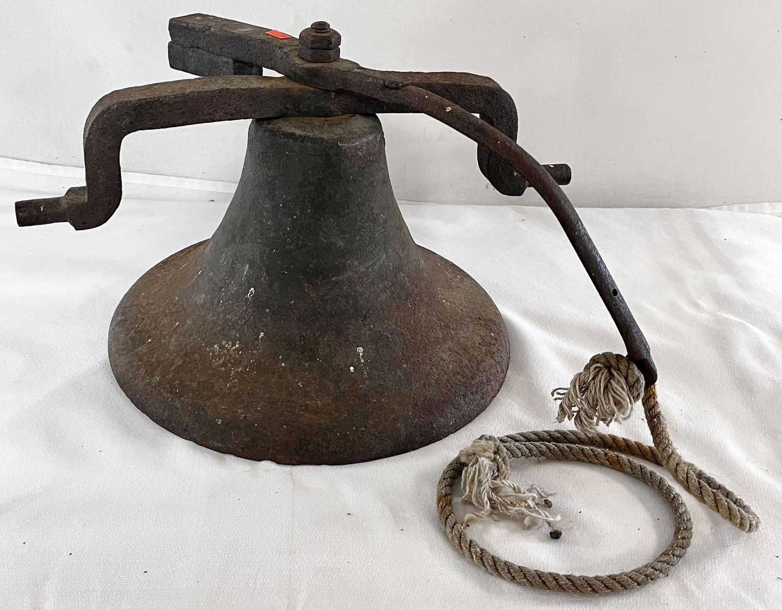 LG. 19TH C. CAST IRON SCHOOL BELL FROM VERMONT (1 of 6)