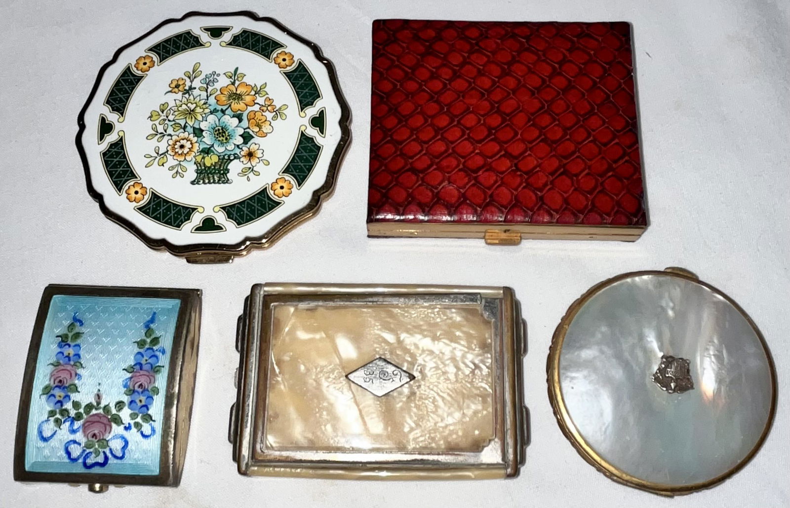 LOT 5 VINTAGE ART DECO COMPACTS (1 of 3)