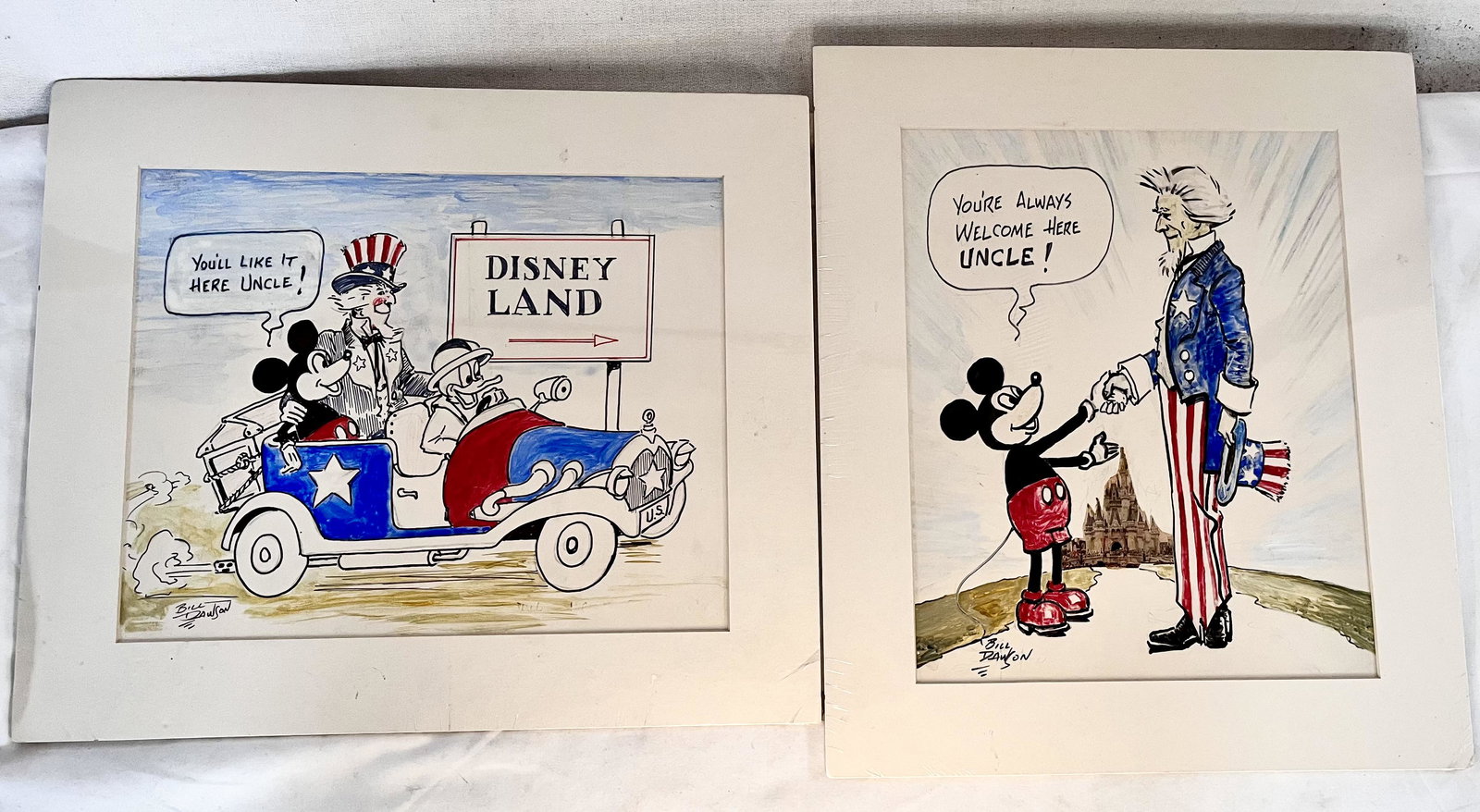 2 ORIGINAL BILL DAWSON DISNEY / UNCLE SAM DRAWINGS (1 of 8)