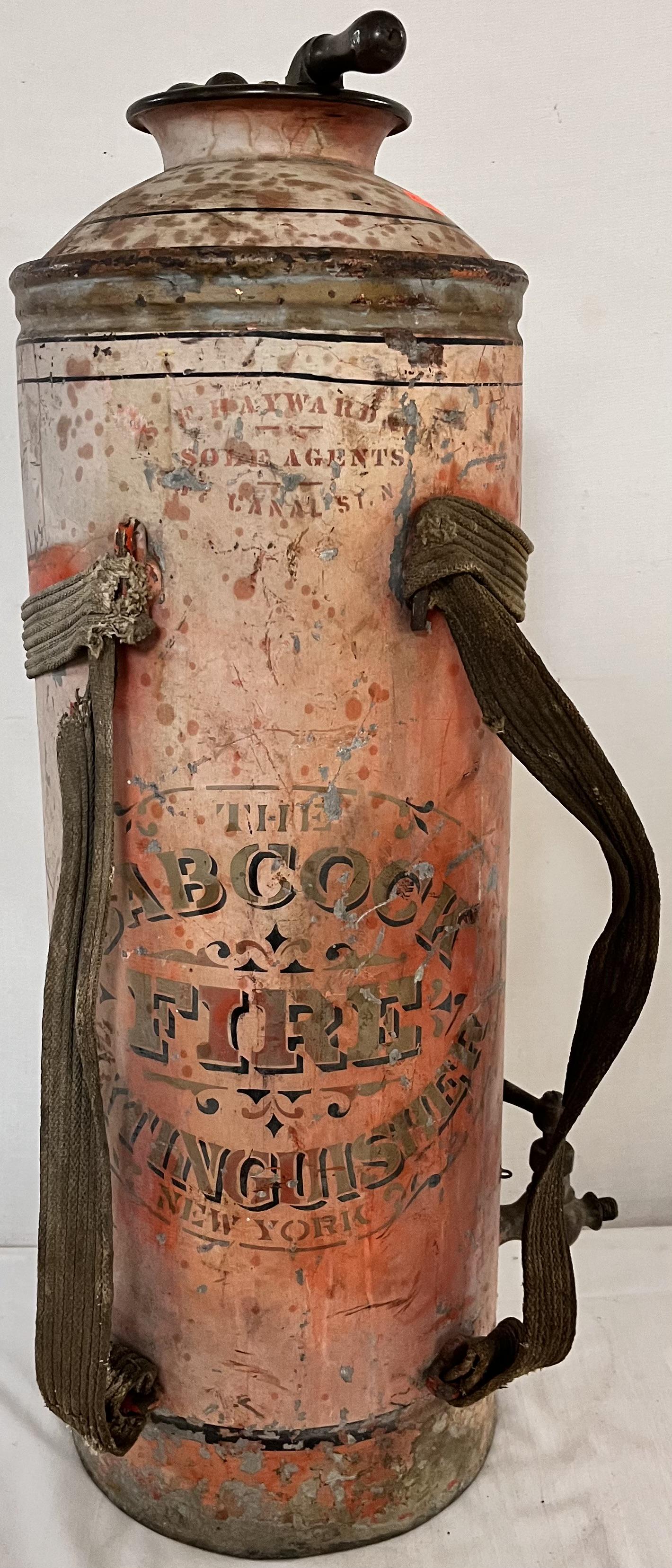 ANTIQUE COPPER "BABCOCK FIRE EXTINGUISHER" N.Y. DATED (1 of 9)