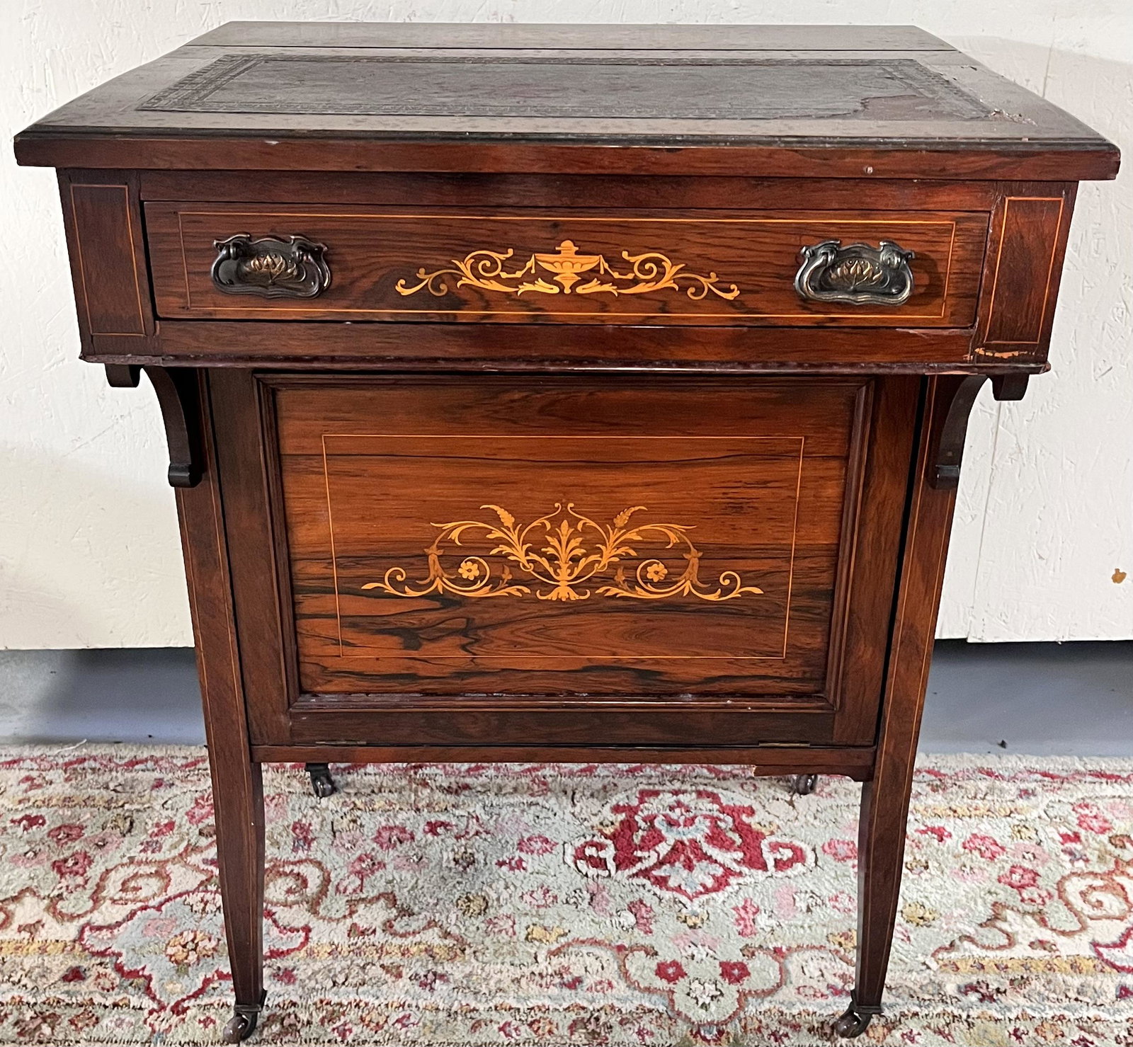 19TH C. INLAID ROSEWOOD DAVENPORT DESK (1 of 11)