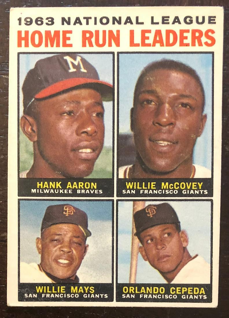 1964 TOPPS 1963 NATIONAL LEAGUE HOME RUN LEADERS (1 of 3)