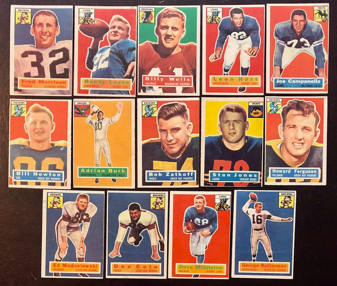 LOT 14 TOPPS 1956 FOOTBALL CARDS W/ BOBBY LAYNE, STAN (1 of 10)