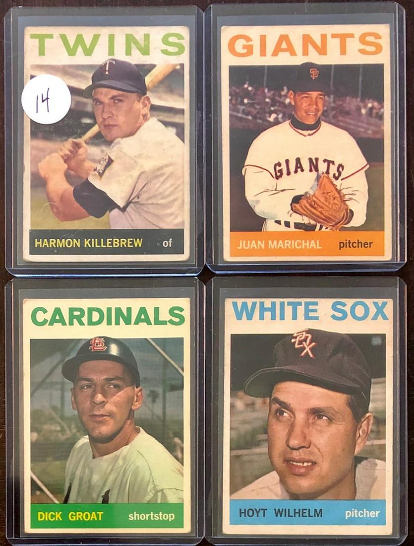 LOT 4 TOPPS 1964 BASEBALL CARDS - KILLEBREW, MARICHAL (1 of 5)