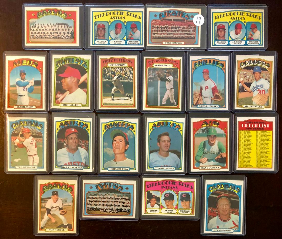 LOT 20 TOPPS 1972 BASEBALL CARDS INCLUDING #1 CARD (1 of 9)