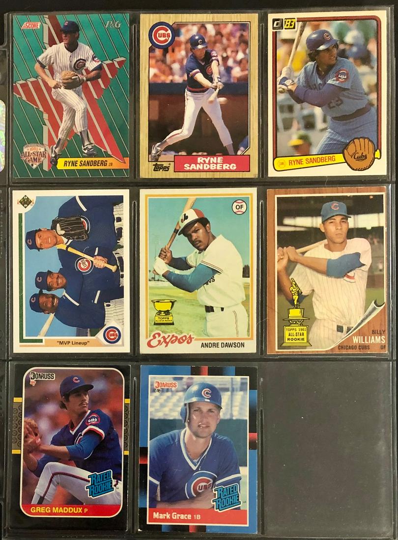 LOT 8 CHICAGO CUBS BASEBALL CARDS W/ SEVERAL ROOKIE (1 of 3)